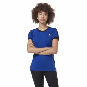 Reebok Training Essentials Linear Logo T Shirt Damen - Blau - DE 293-FCS